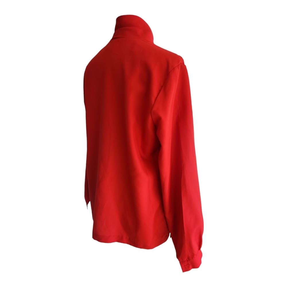 VTG Alicia Red Necktie Secretary Blouse Button-Up Long Sleeve Women’s 14 - Picture 4 of 12